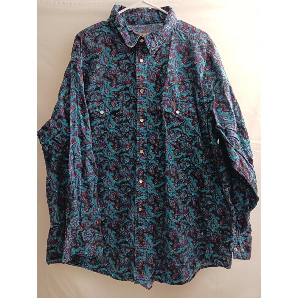 Express Rider Men  3X Western Shirt Pearl Snap Paisley